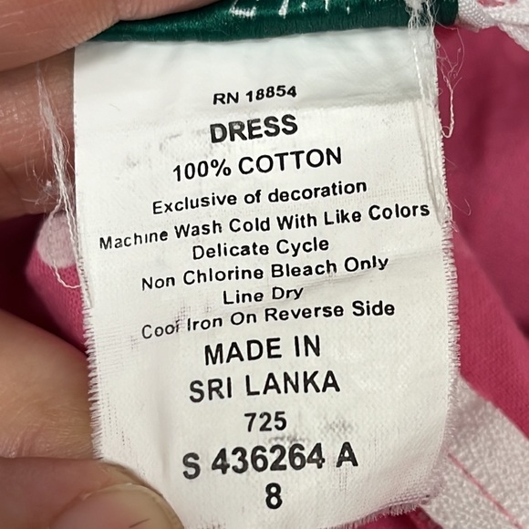 Vintage 100% Cotton Pink Polka Dot Sleeveless Dress Girls 8 Cottagecore Prairie - Picture 7 of 7